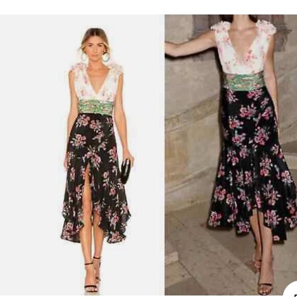 AMUR Lolly SILK Midi Dress Floral size 0 - Picture 1 of 12